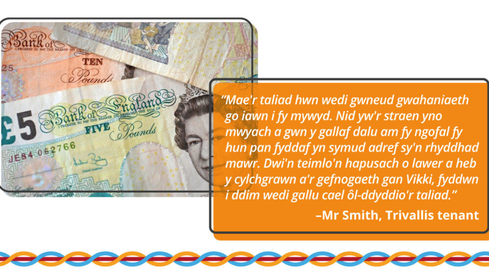 Tenant yn arbed miloedd o bunnoedd diolch i gyngor